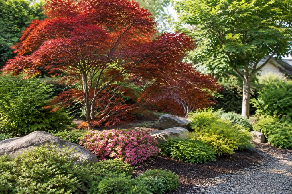 Aménagement massif avec érable du Japon : mes idées pour un jardin harmonieux